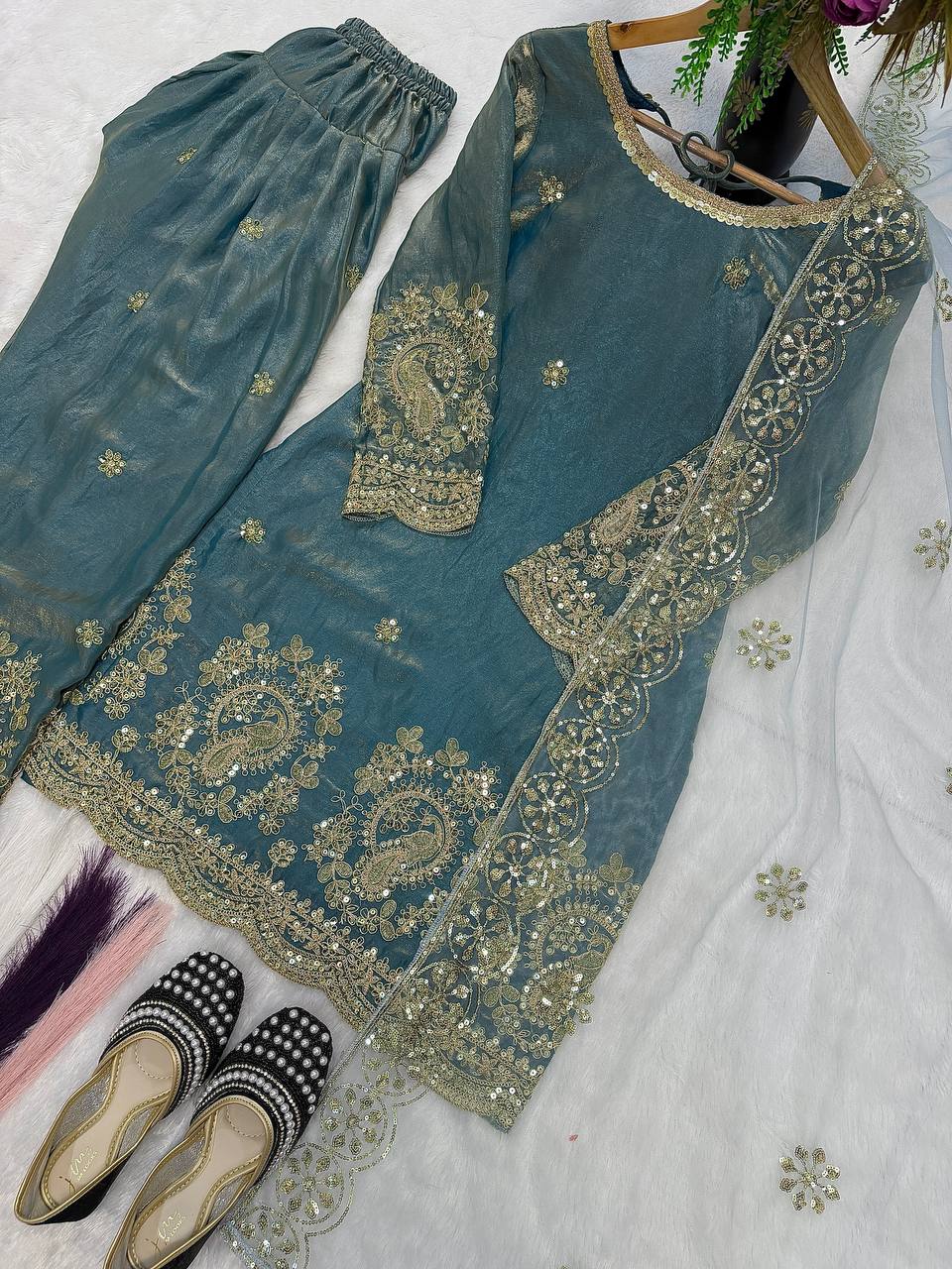 Neo-Classic Sage Couture Salwar Suit